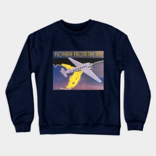 Vintage Travel Poster, Florida From the Air Crewneck Sweatshirt